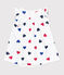 Vestido de algodón de manga corta con body integrado y corazón para bebé blanco MARSHMALLOW/blanco MULTICO