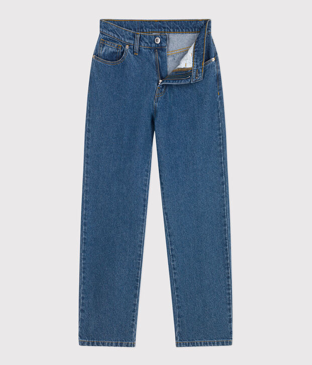 Pantal&oacute;n denim recto para mujer azul