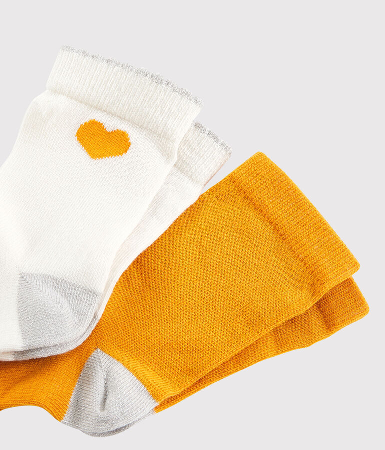 Juego de 2 pares de calcetines de ni&ntilde;a multicolor