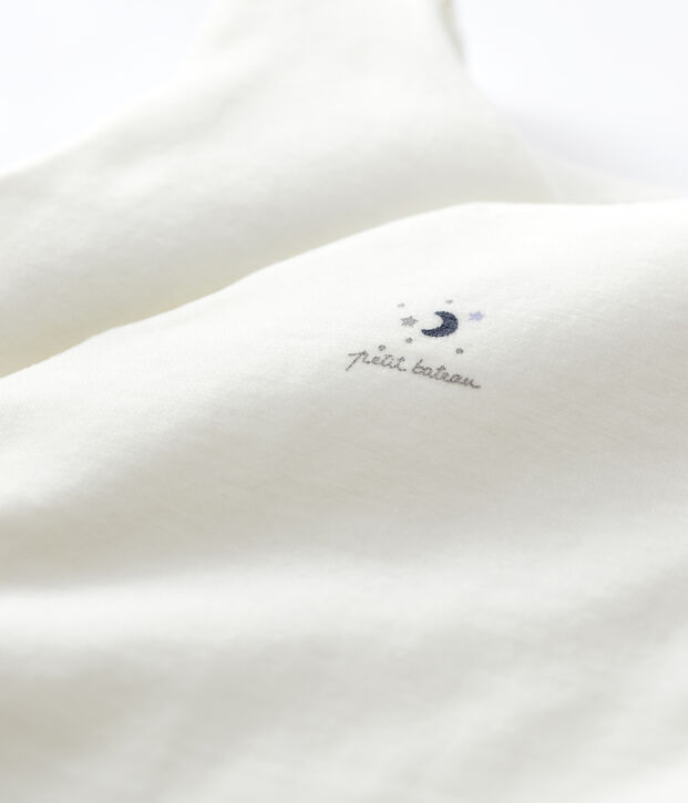 Saco de terciopelo de algod&oacute;n org&aacute;nico para beb&eacute; blanco