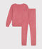 Pijama de tejido de rizo cepillado liso para mujer rosa ROSEWOOD
