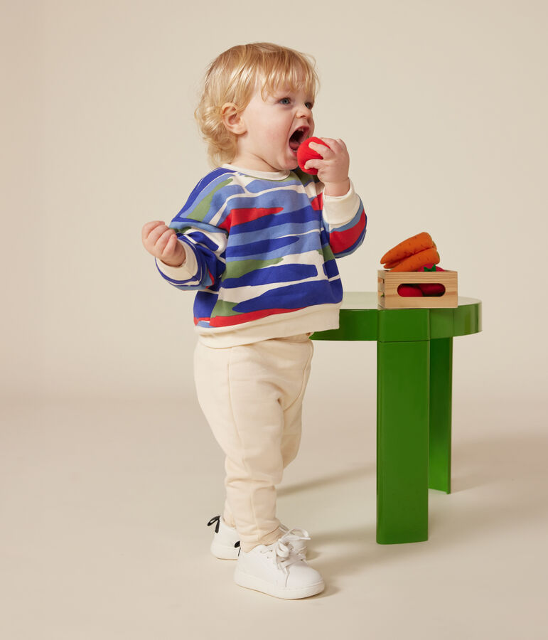 Sudadera de felpa para beb&eacute; crudo/azul