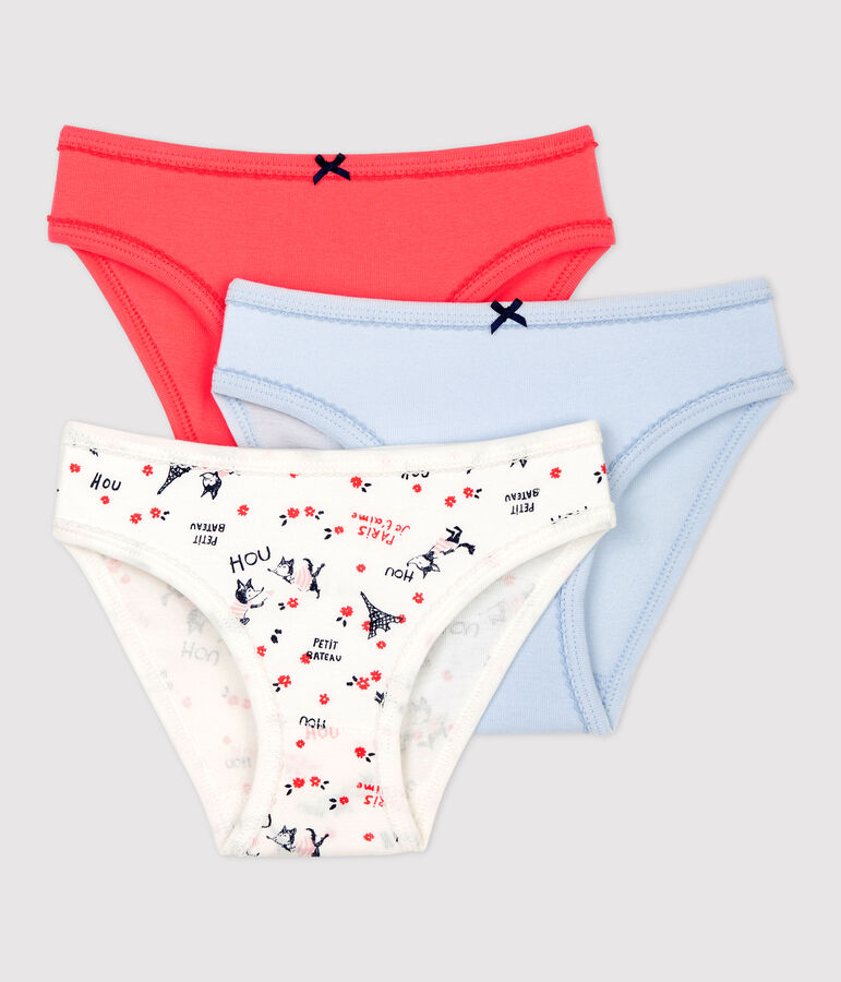 Juego de 3 braguitas con estampado de Par&iacute;s de ni&ntilde;a de algod&oacute;n org&aacute;nico multicolor