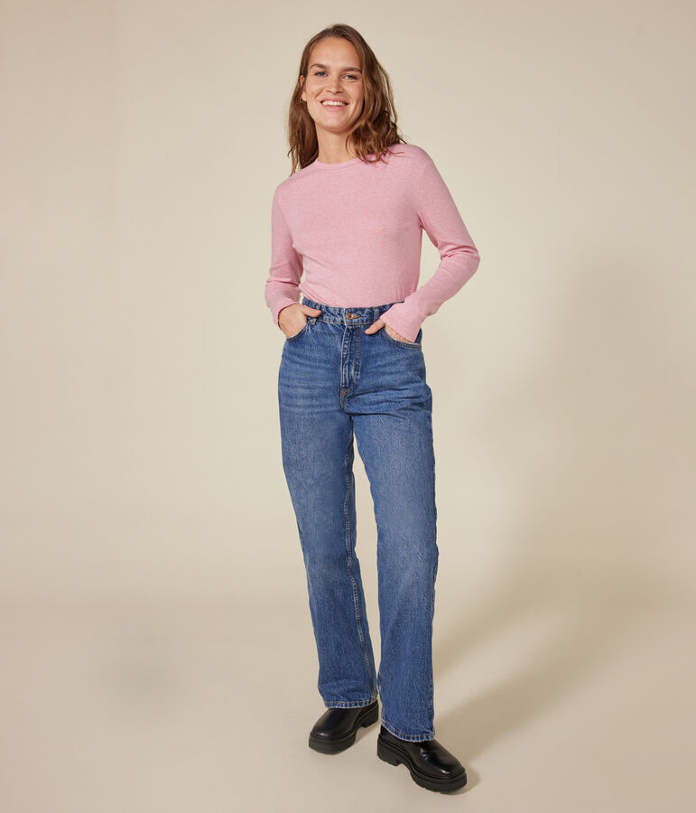 Camiseta L'ICONIQUE de algod&oacute;n de punto cocotte para mujer rosa