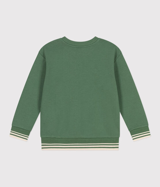 Sudadera infantil unisex de algodón con estampado verde PALMERAIE