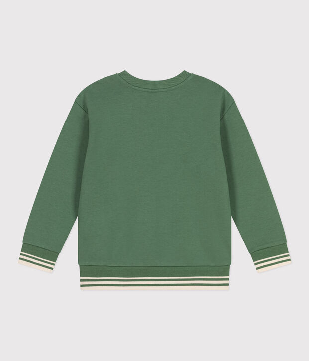 Sudadera infantil unisex de algod&oacute;n con estampado verde