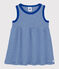Vestido de rayas sin mangas de canalé de bebé niña azul SURF/blanco MARSHMALLOW