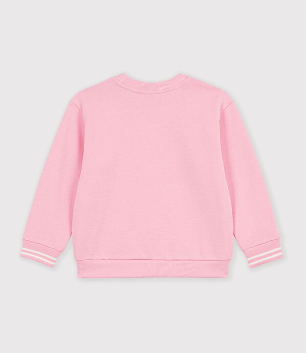 Sudadera infantil lisa de algod&oacute;n rosa
