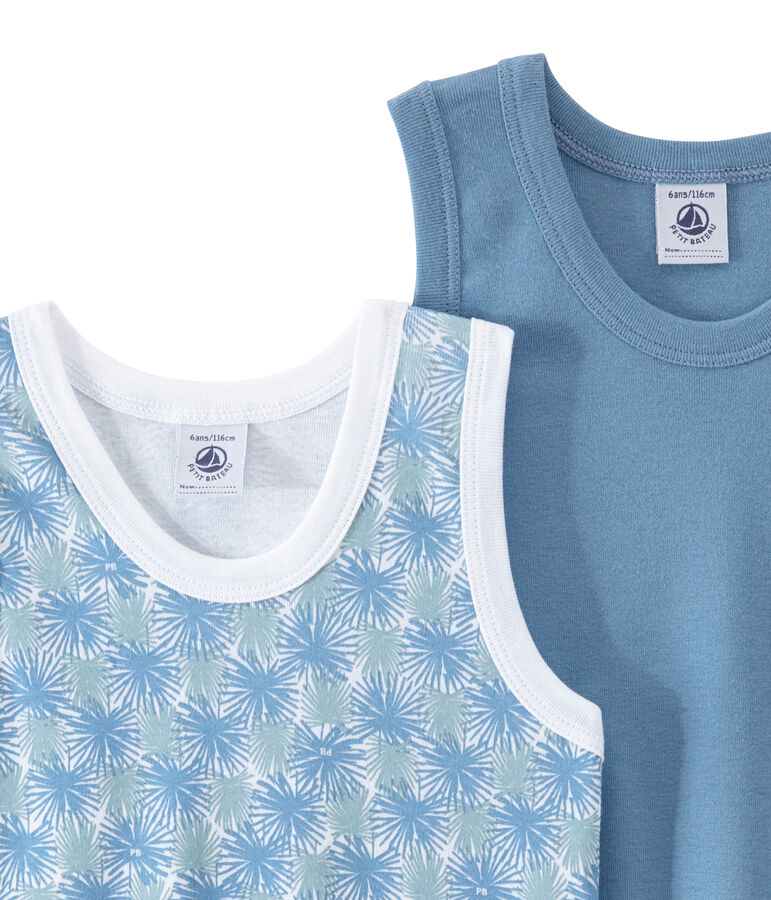 Lote de 2 camisetas sin mangas para ni&ntilde;o blanco