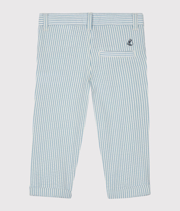 Pantal&oacute;n milrayas para beb&eacute; ni&ntilde;o azul/blanco