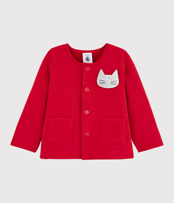 Cárdigan de muletón para bebé niña rojo TERKUIT