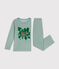 Pijama infantil liso de terciopelo verde PAUL