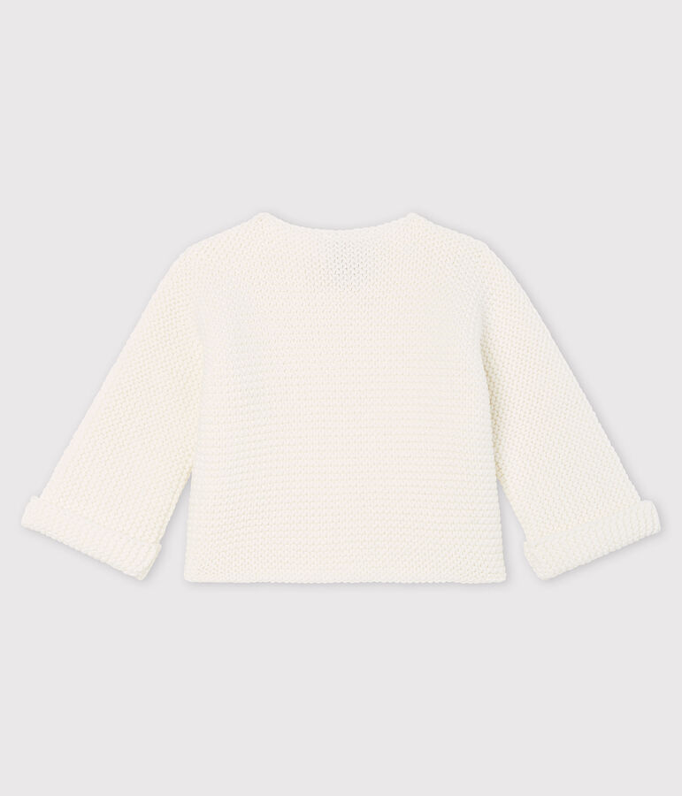 C&aacute;rdigan de punto de beb&eacute; de algod&oacute;n org&aacute;nico blanco MARSHMALLOW
