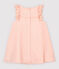 Vestido de manga corta de crepé de bebé niña rosa MINOIS