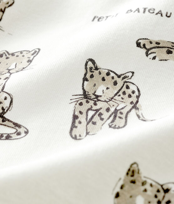 Camiseta de manga corta para bebé niño blanco MARSHMALLOW