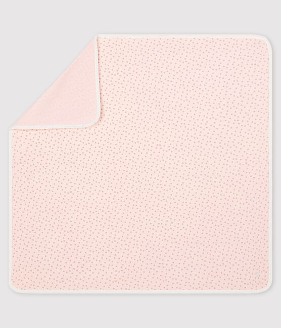 Manta de tejido acanalado para bebé rosa FLEUR/gris CONCRETE