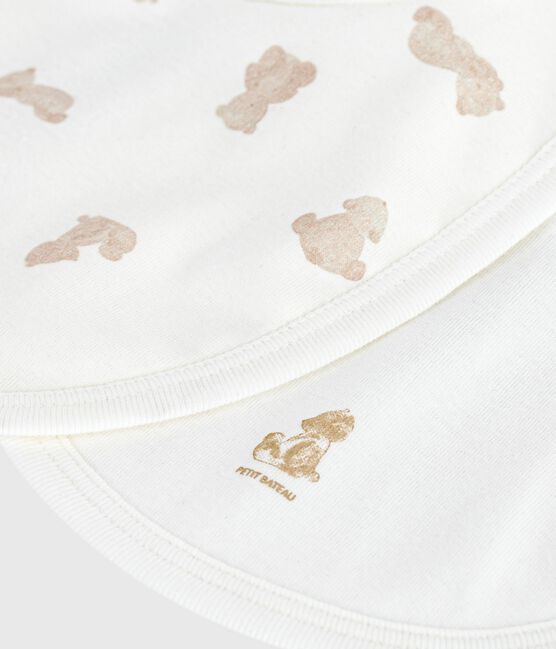 Juego de baberos de algodón con estampado de oso para bebé variante 1