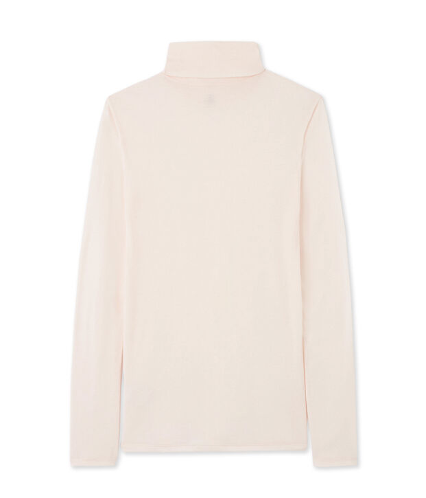 Cuello cisne para mujer en algod&oacute;n ligero rosa Fleur