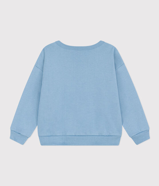 Sudadera estampada de muletón de niña/niño azul AZUL
