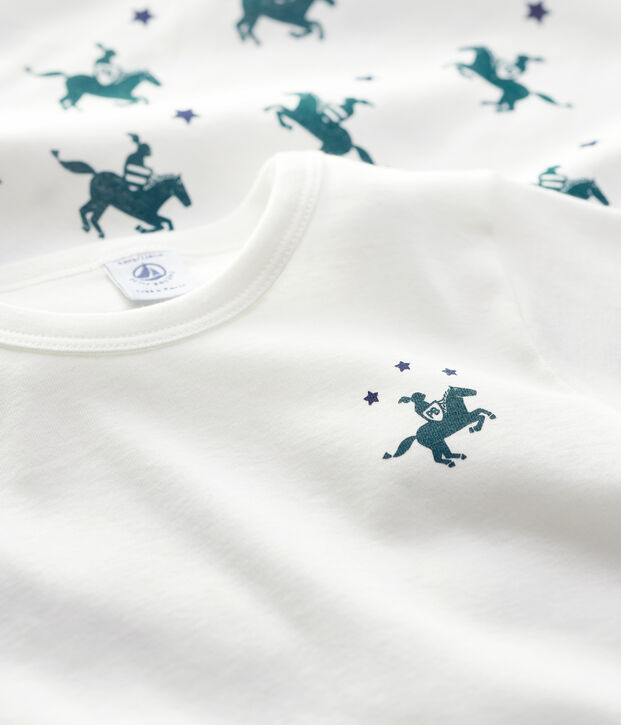 Juego de 2 camisetas de manga corta con estampado de caballeros de ni&ntilde;o de algod&oacute;n multicolor