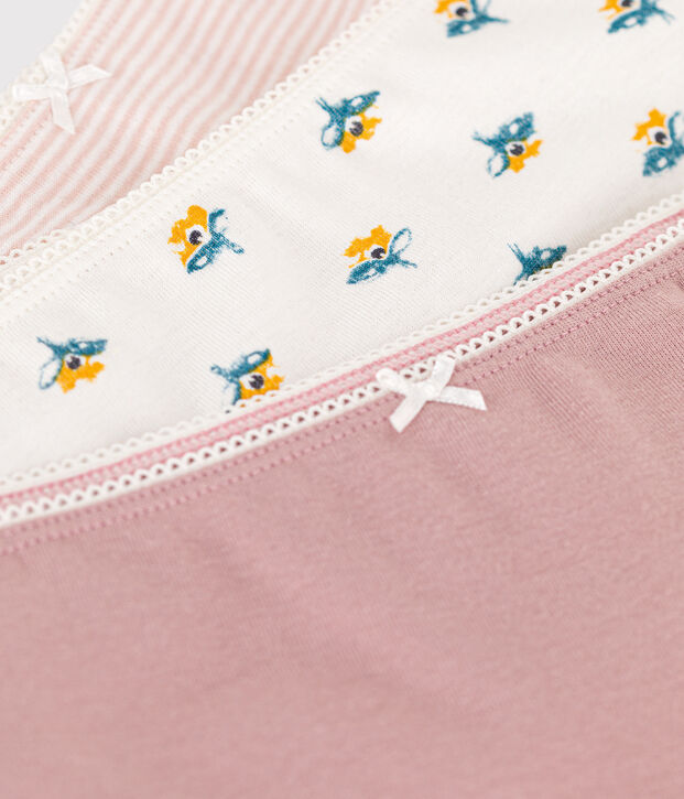 Juego de 3 culottes de algod&oacute;n con flor para ni&ntilde;a multicolor
