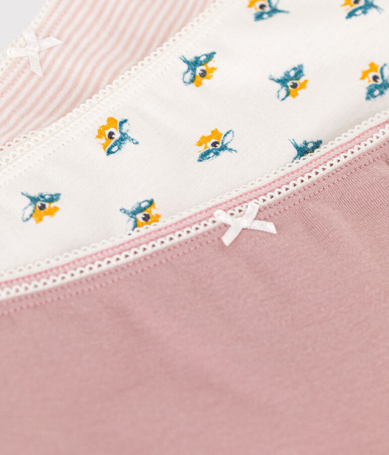 Juego de 3 culottes de algod&oacute;n con flor para ni&ntilde;a variante 1