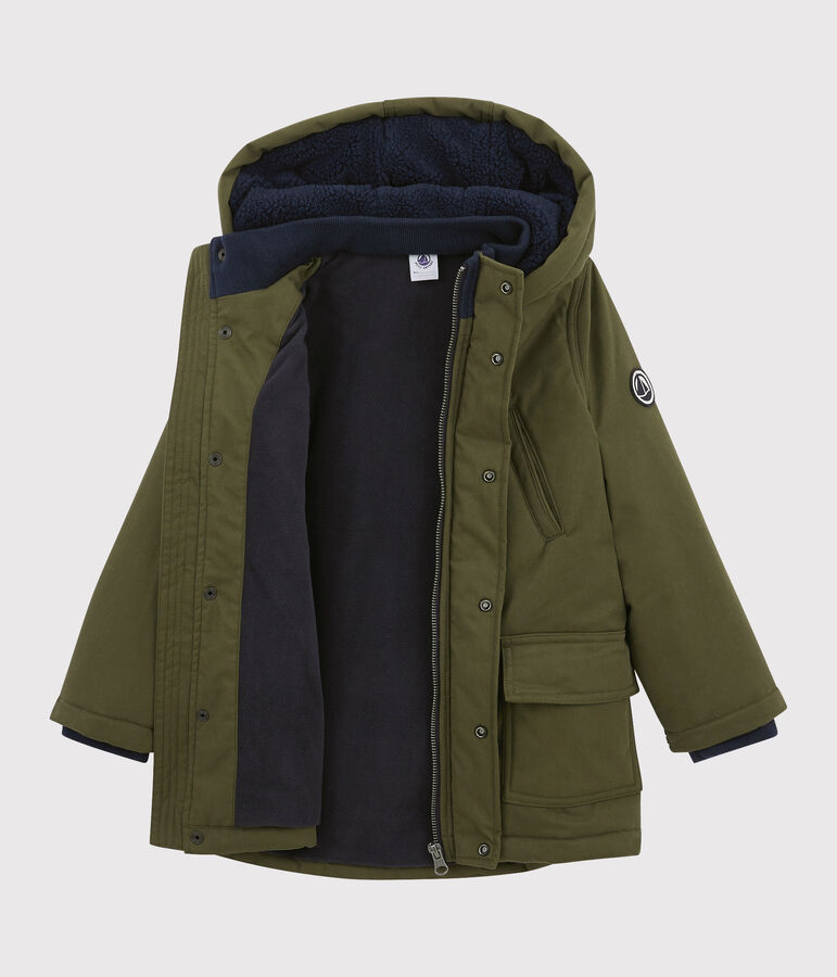 Parka para ni&ntilde;o verde MILITARY