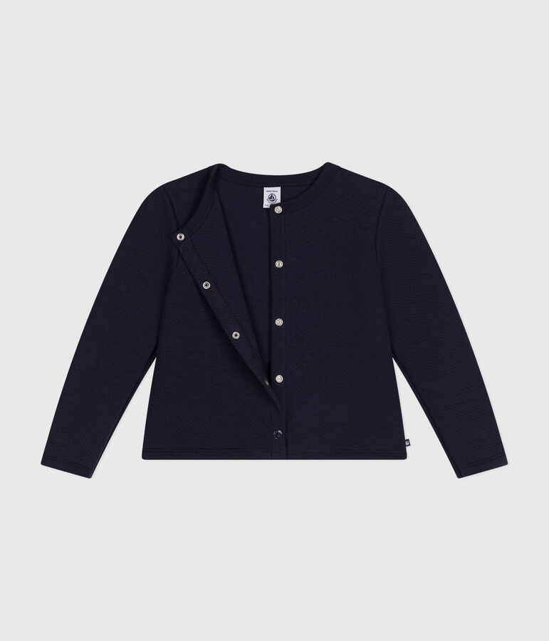 C&aacute;rdigan de t&uacute;bico para ni&ntilde;a azul