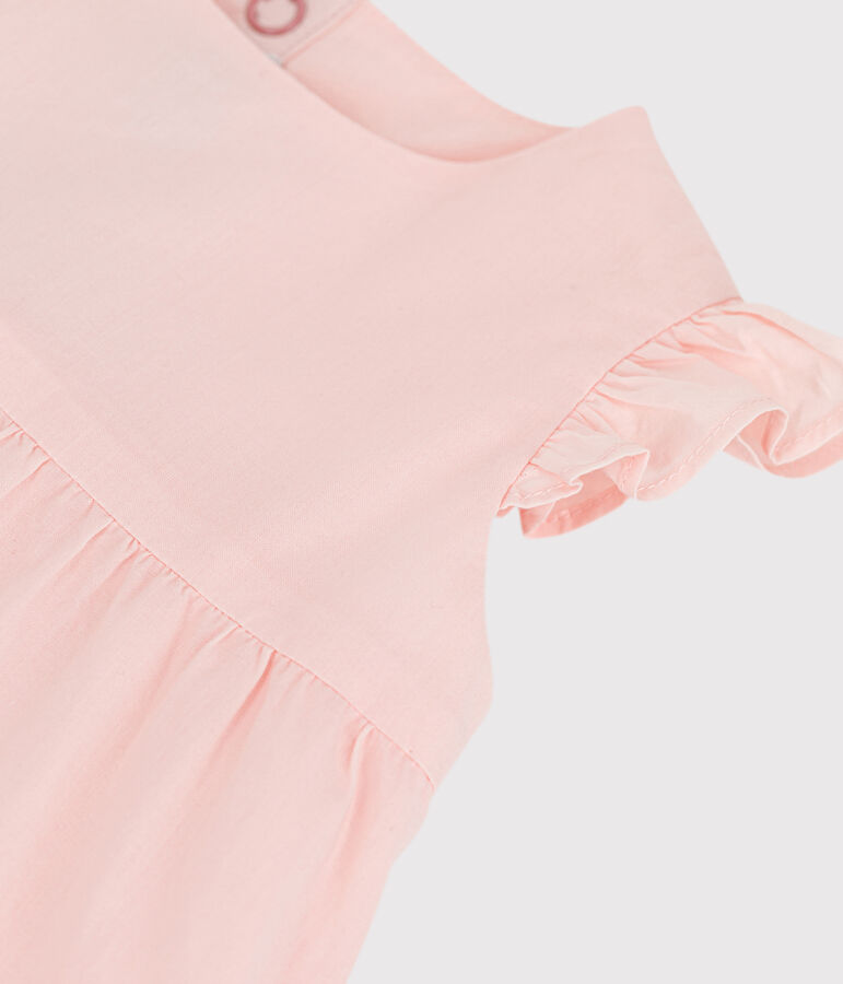 Vestido sin mangas de beb&eacute; de popelina rosa FLEUR