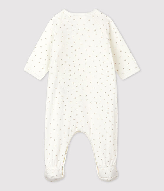 Pelele de algodón orgánico para bebé blanco MARSHMALLOW/blanco MULTICO