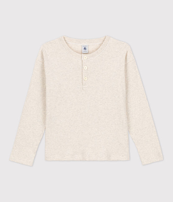 Camiseta de algodón de niño beige MONTELIMAR CHINE