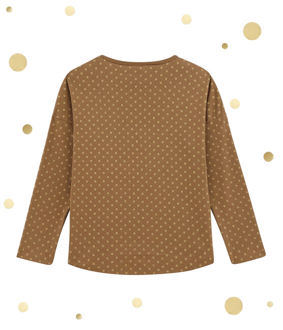 Camiseta de manga larga para niña marron BRINDILLE/amarillo DORE