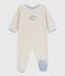 Pijama liso de terciopelo con abertura trasera para bebé beige MONTELIMAR CHINE