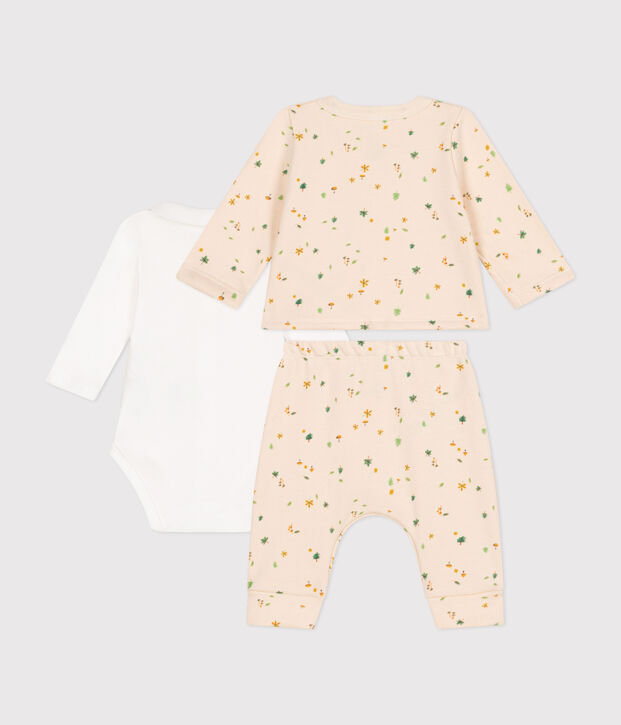 Conjunto de 3 piezas de felpa para beb&eacute; crudo/multicolor