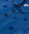 Vestido infantil de algodón de manga corta con corazones azul ALASKA FONCE/ MEDIEVAL