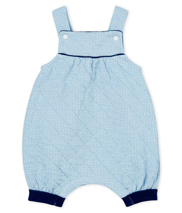 Peto corto para beb&eacute; de t&uacute;bico acolchado azul/blanco