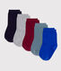 5 pares de calcetines de algodón lisos para bebé