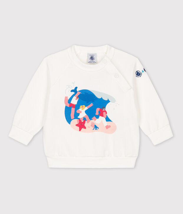 Sudadera Beb&eacute; Petit Bateau x Water Family blanco