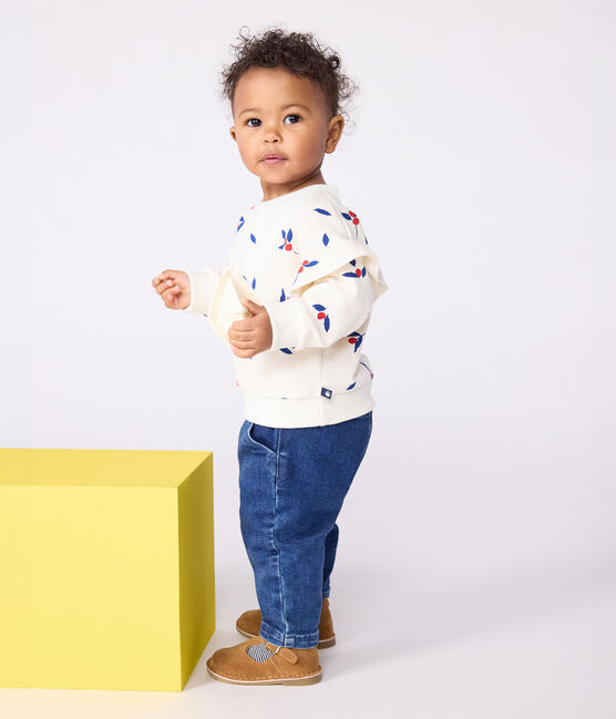 Sudadera de algodón con estampado de frutos y volantes para bebé MILK/ MULTICO