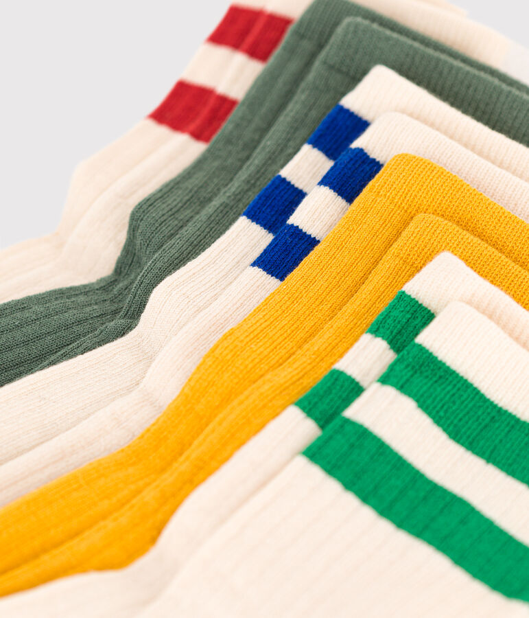 5 pares de calcetines infantiles deportivos de algod&oacute;n multicolor