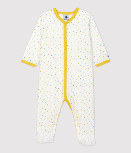 Pelele de bebé de algodón orgánico blanco MARSHMALLOW/blanco MULTICO