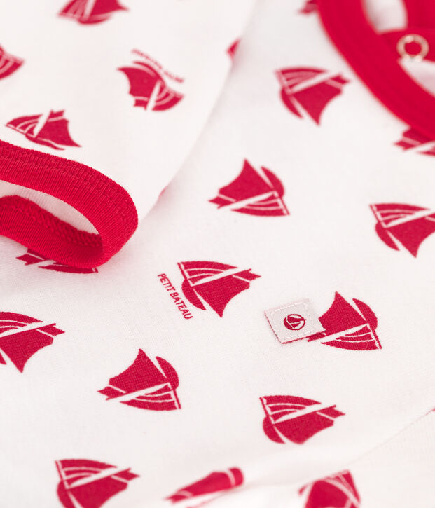 Dors bien en coton b&eacute;b&eacute; blanco/rojo