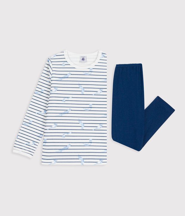 Pyjama  en velours blanco/azul/multicolor