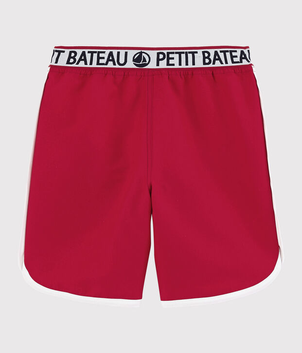 Short de ba&ntilde;o reciclado de ni&ntilde;o rojo