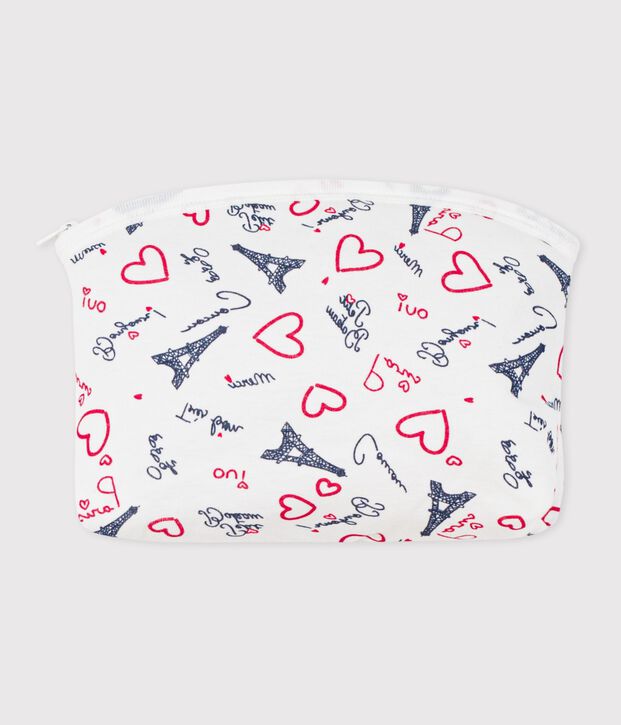 Bolsa de mano de algod&oacute;n con estampado de Par&iacute;s para beb&eacute; blanco/multicolor