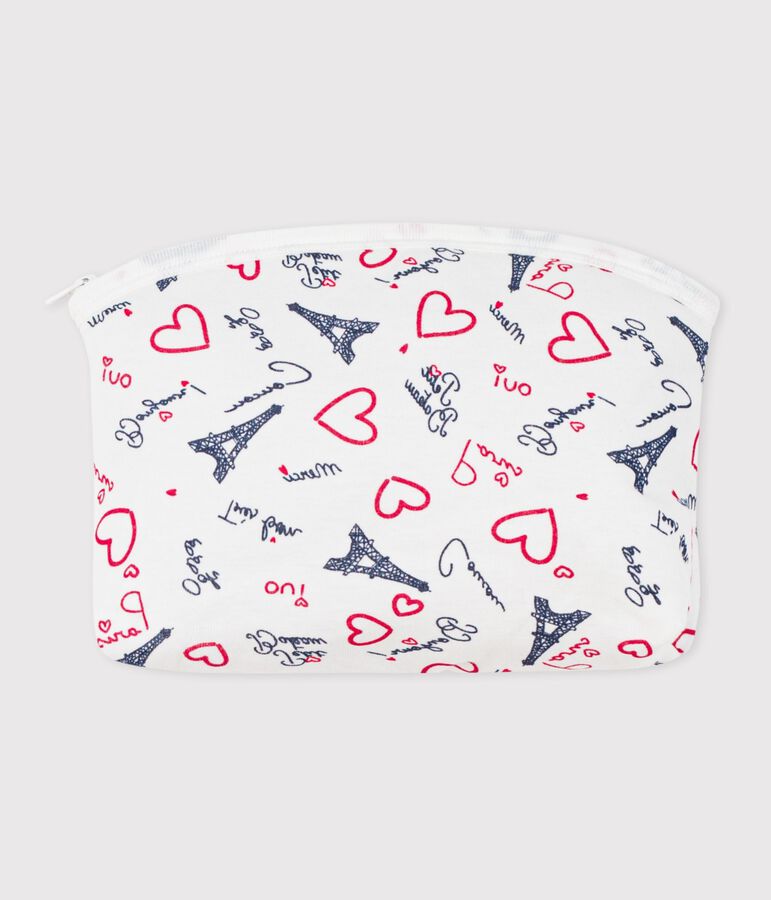 Bolsa de mano de algod&oacute;n con estampado de Par&iacute;s para beb&eacute; blanco MARSHMALLOW/blanco MULTICO