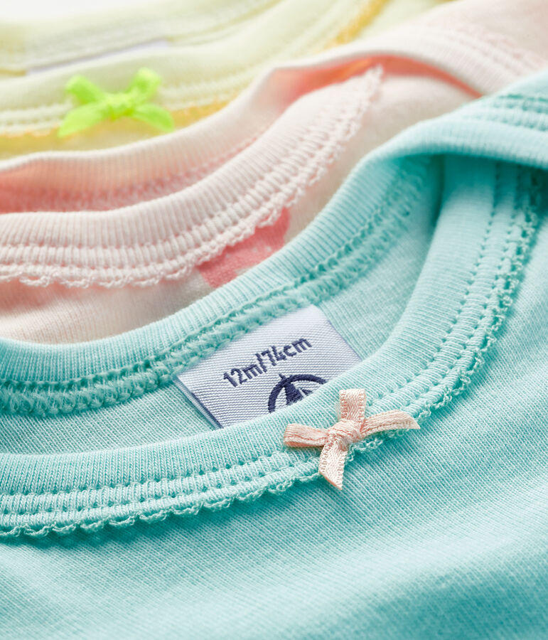 Juego de 3 bodis de manga corta de pantera para beb&eacute; ni&ntilde;a multicolor