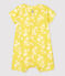 Mono corto con estampado hawaiano de popelina ecológica de bebé amarillo ORGE/blanco MARSHMALLOW