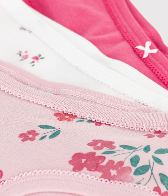 Juego de braguitas infantiles de algodón de talle alto con estampado de flores variante 1