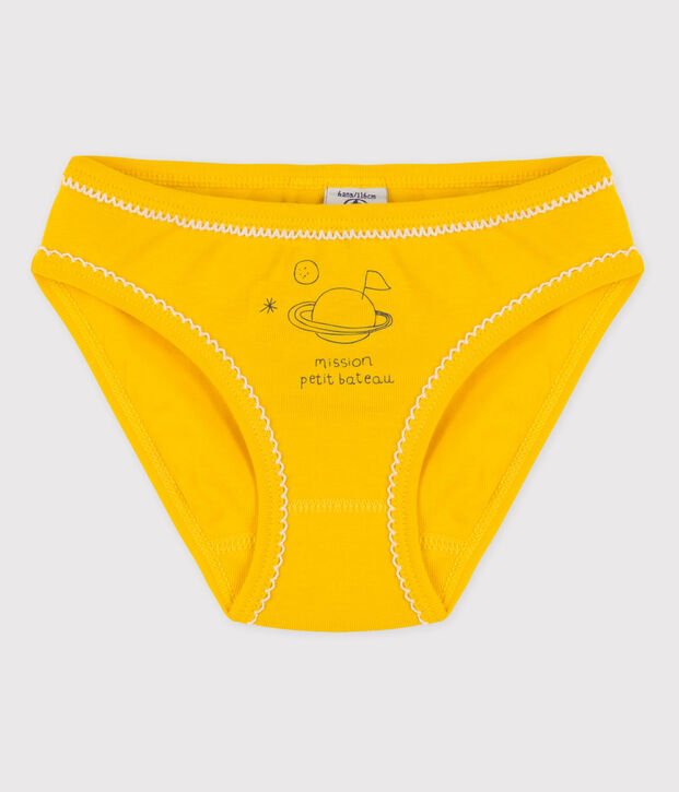 Braguita de algod&oacute;n de ni&ntilde;a amarillo